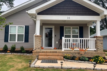 Exterior of Andrew and Dena's craftsman bungalow.