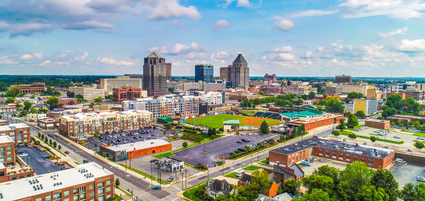 Cityscape of Greensboro, NC.