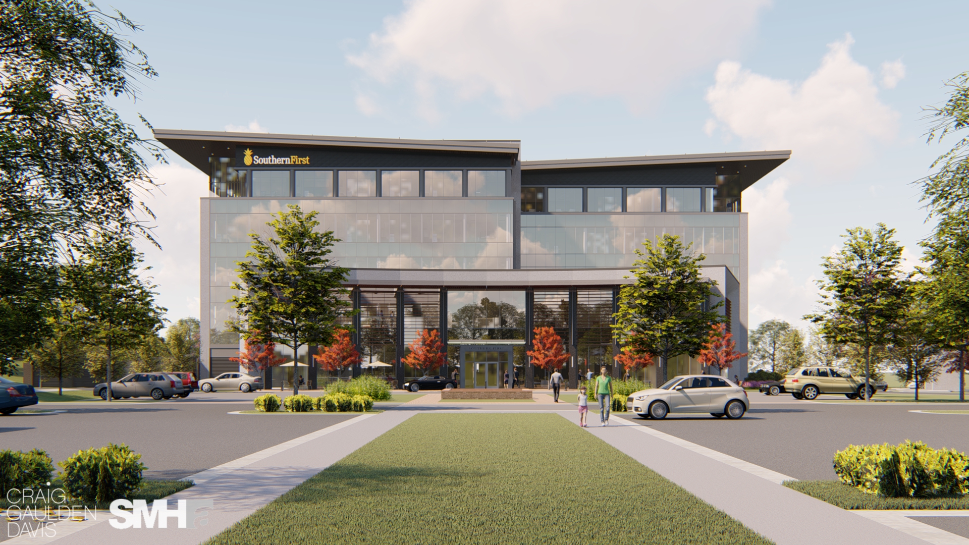 Rendering of new Southern First Headquarters.